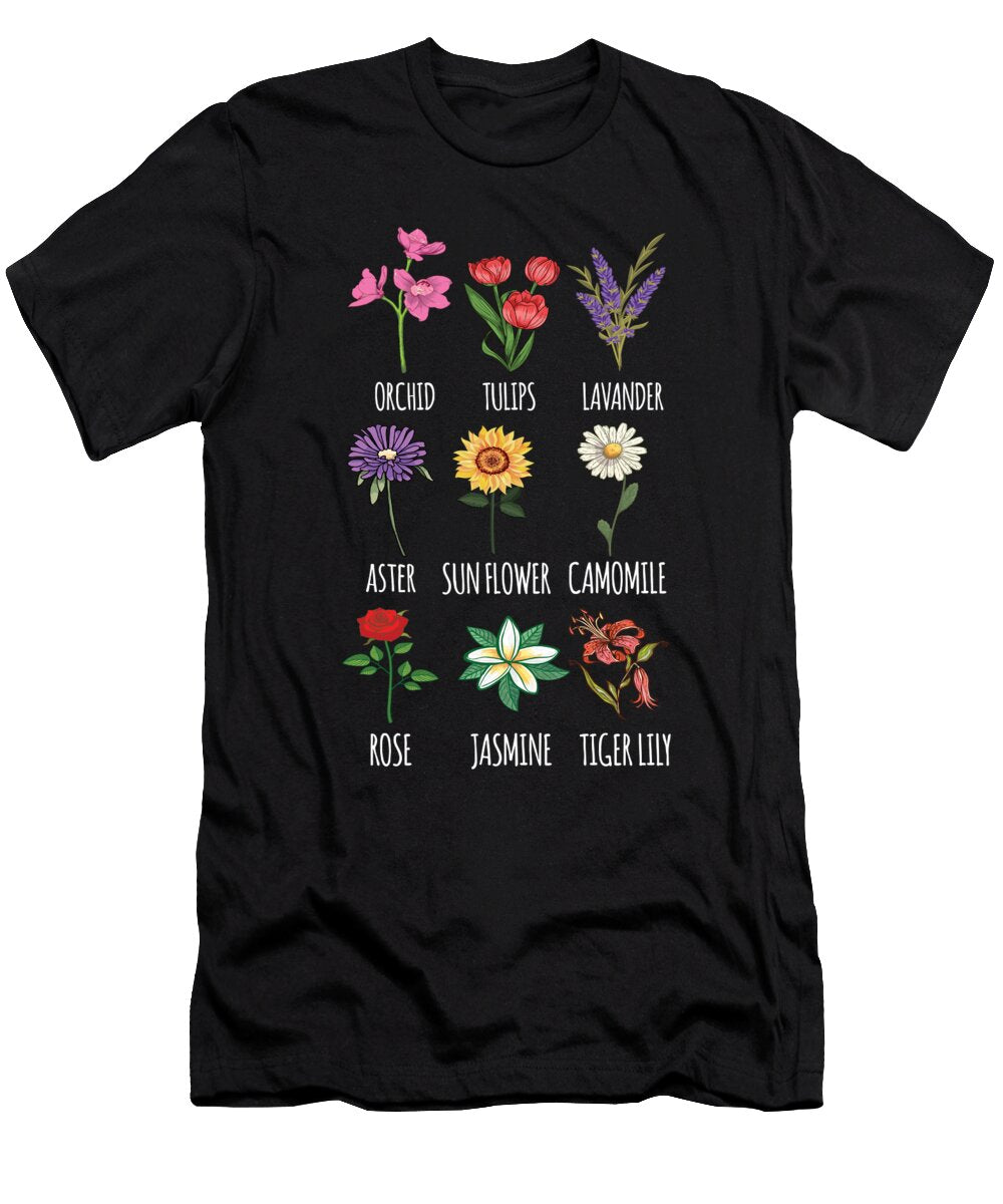 1 Lovely Botanical Flowers Graphic Florist Gift Haselshirt T-Shirt