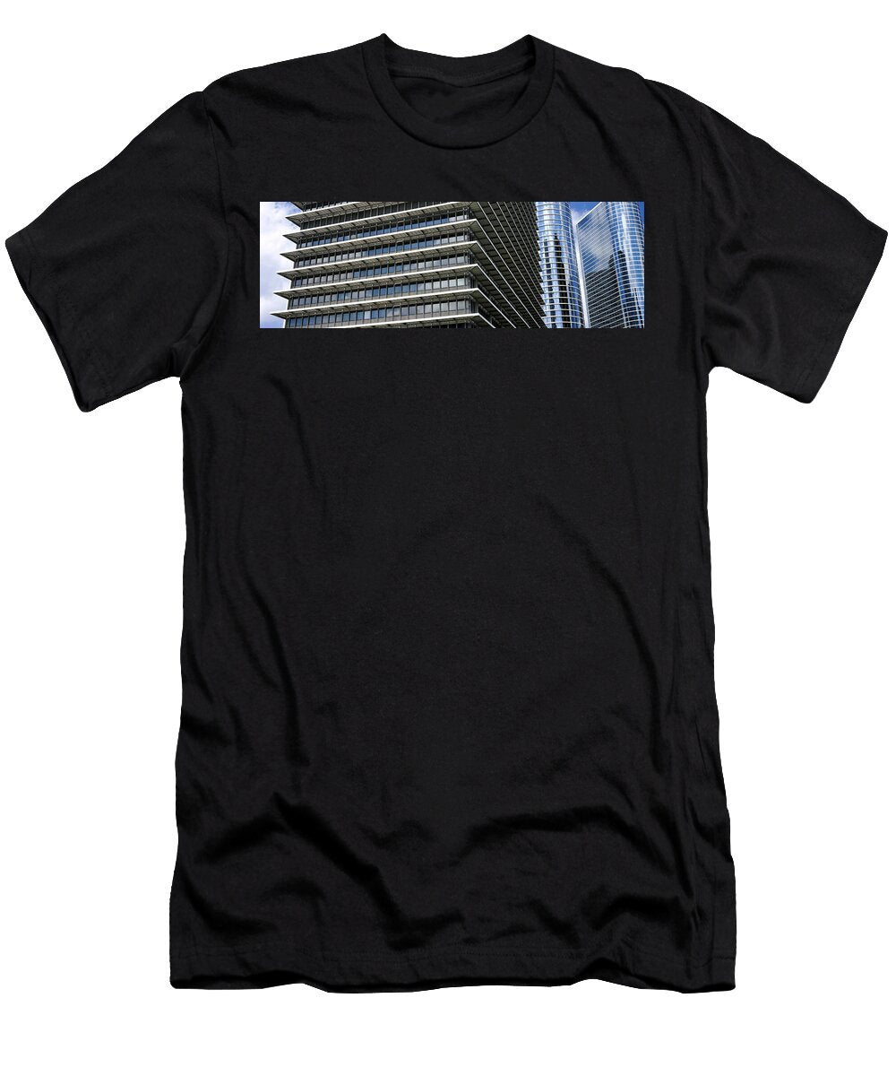 1 Low Angle View of Buildings in a City Panoramic Images T-Shirt