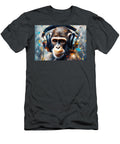 1 Made Headphones Technology Abstract Painting Monkey Art Graffiti Street Paint Drawing Illustration Earphones Splatter Animal Colours Music DJ Headset Wireless Wafe Akkash T-Shirt