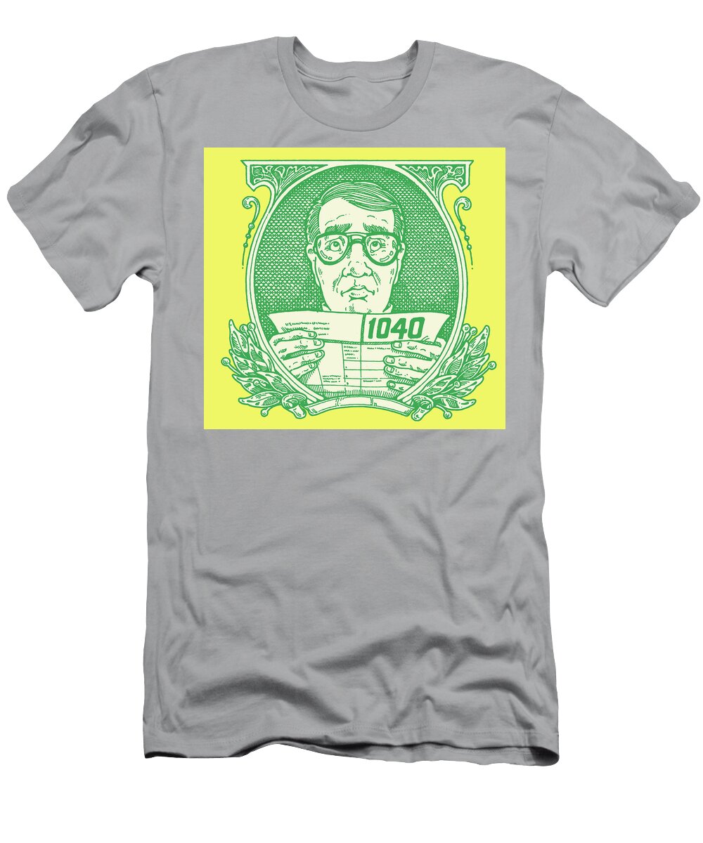1 Man Holding Taxes Csa Images T-Shirt