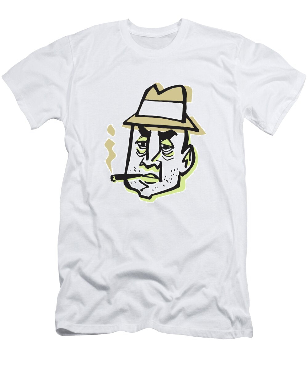 1 Man in Hat Smoking Cigar Csa Images T-Shirt