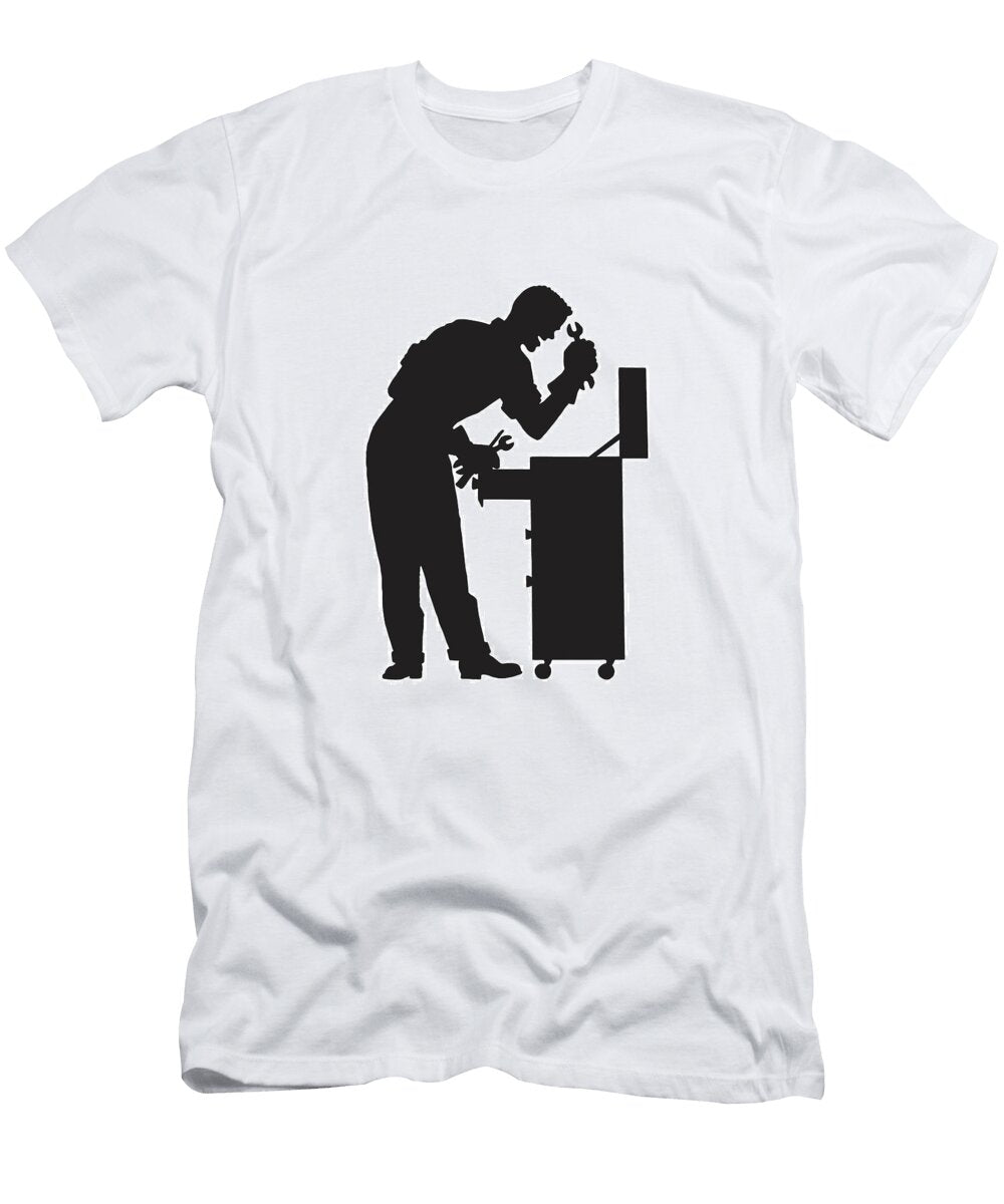 1 Man Looking in Tool Chest Csa Images T-Shirt