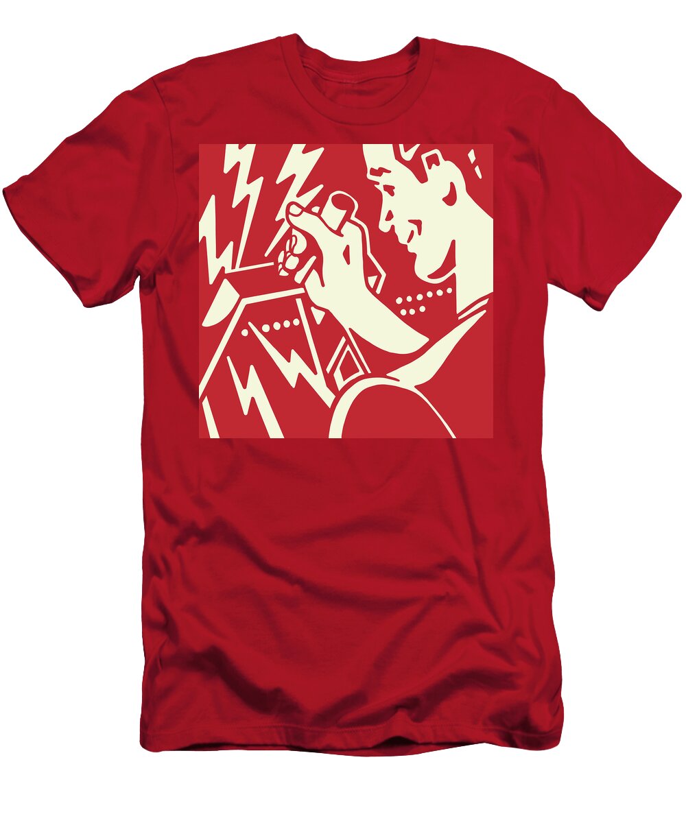 1 Man Pulling a Large Lever Csa Images T-Shirt