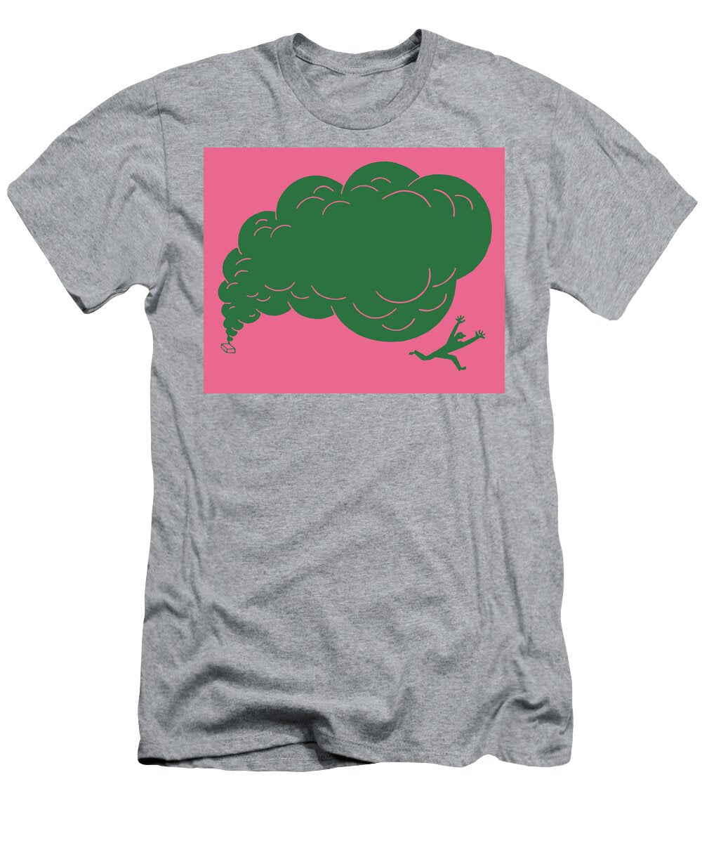 1 Man Running From Smoking Package Csa Images T-Shirt