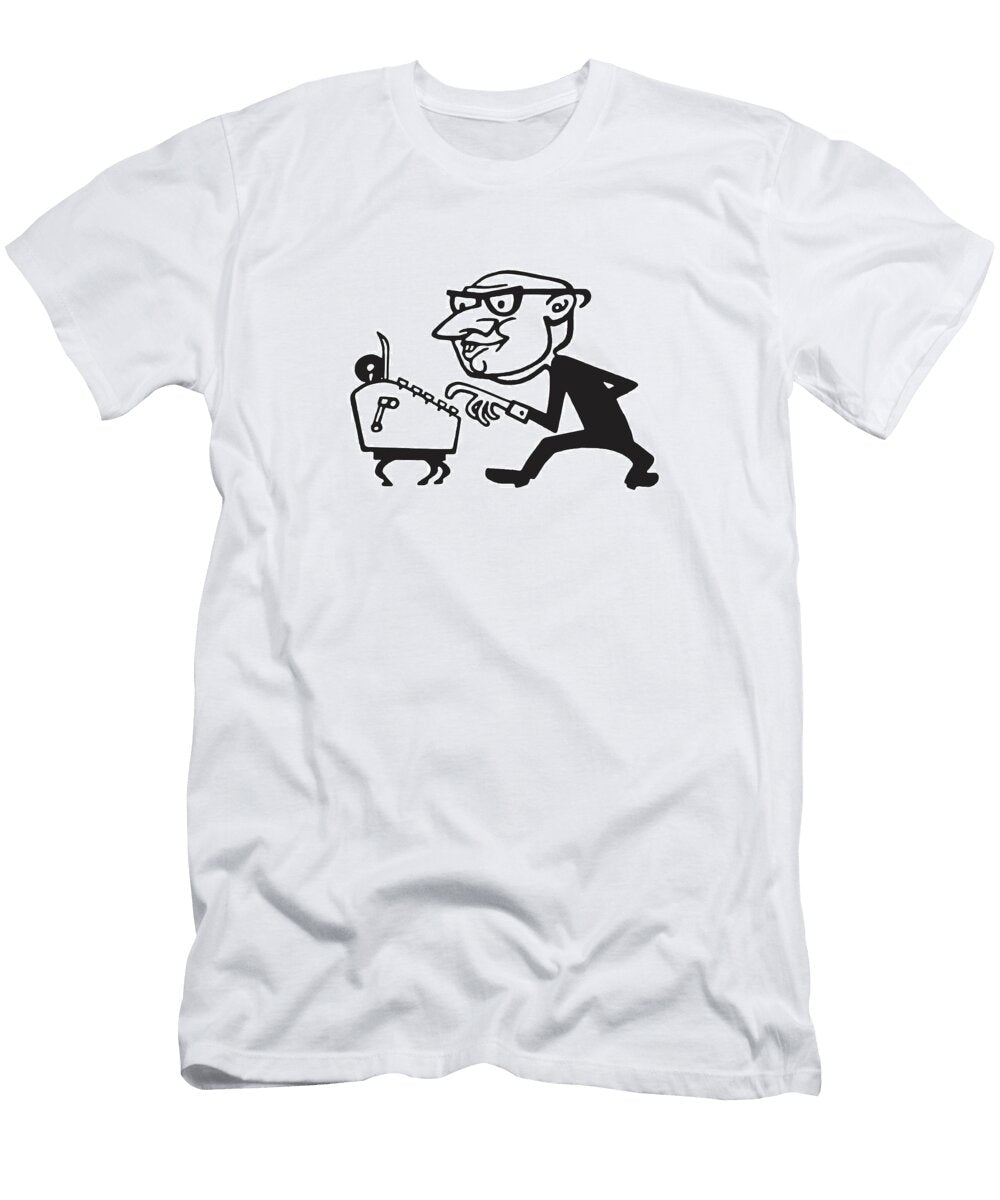 1 Man Using Adding Machine Csa Images T-Shirt