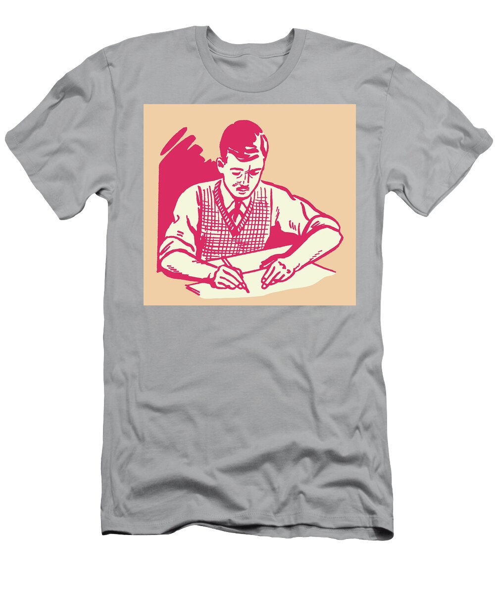 1 Man Writing Csa Images T-Shirt