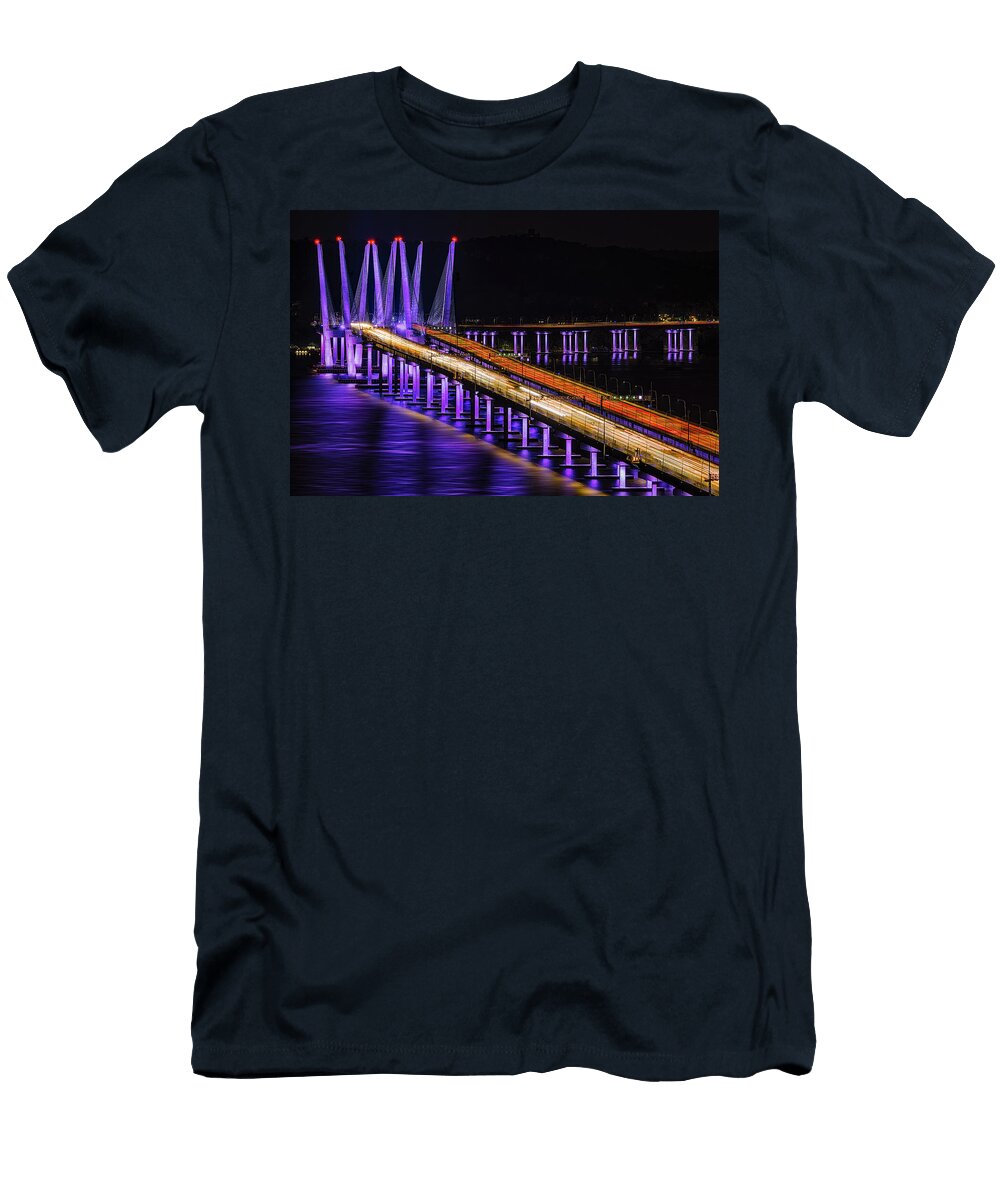 1 Mario Cuomo Bridge At Night Susan Candelario T-Shirt