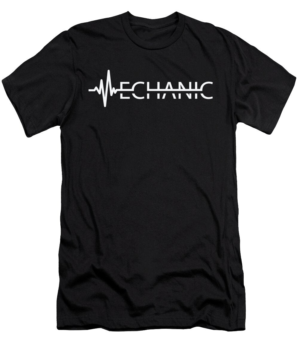 1 Mechanic Heartbeat Car Technician Workshop Garage Toms Store T-Shirt