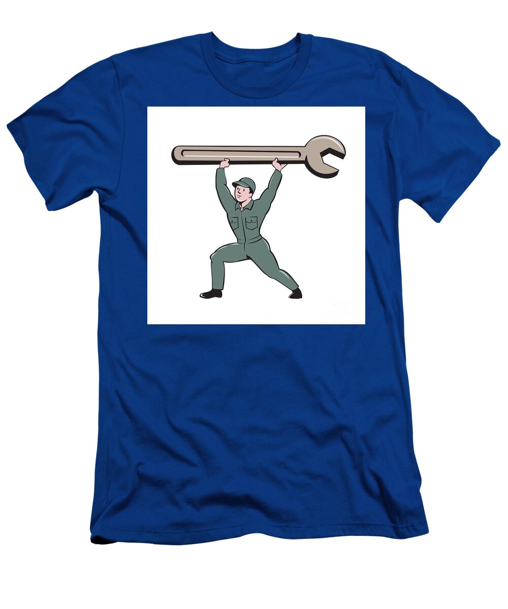 1 Mechanic Lifting Spanner Wrench Cartoon Aloysius Patrimonio T-Shirt