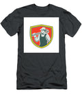 1 Mechanic Worker Holding Spanner Shield Retro Aloysius Patrimonio T-Shirt