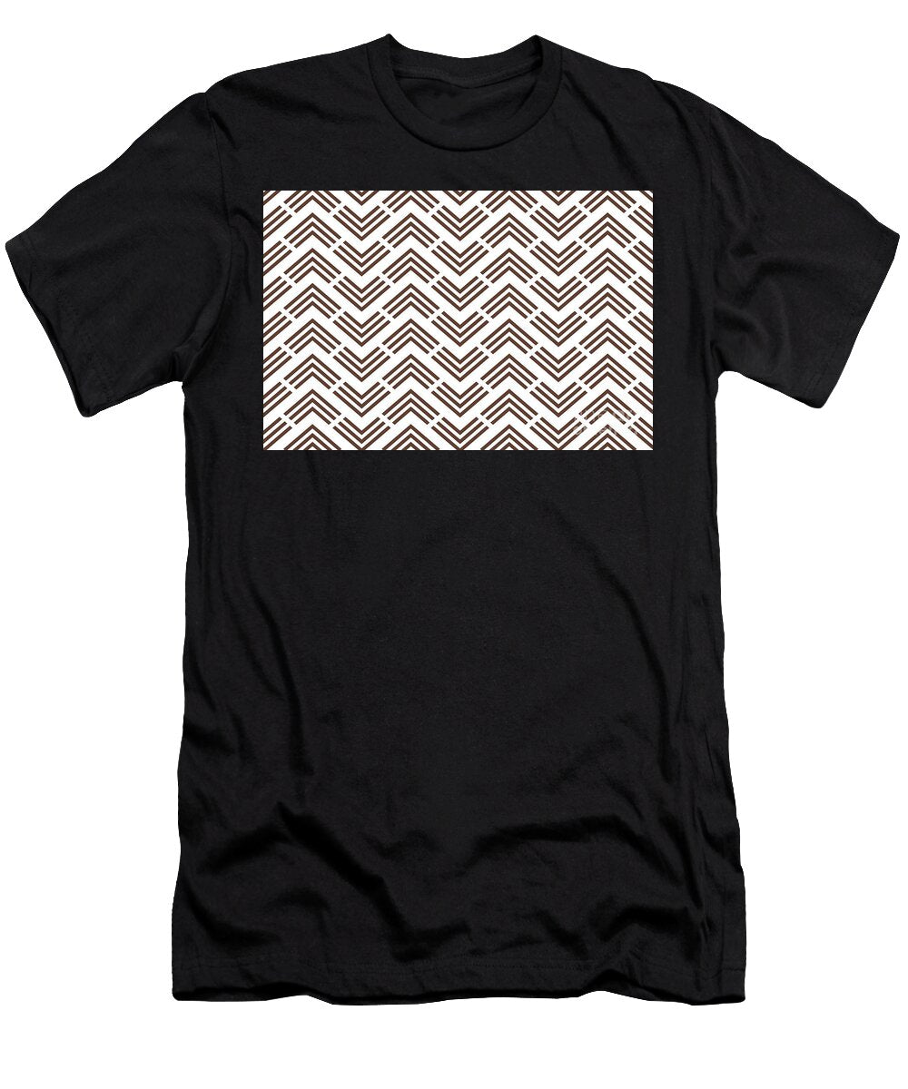 1 Medium Brown and White Rhombus Arrow Pattern Petite Pattern Minimal Graphic Designs T-Shirt