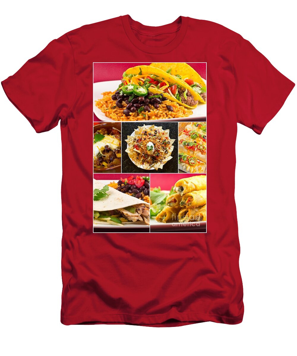 1 Mexican Food Collage Ezume Images T-Shirt