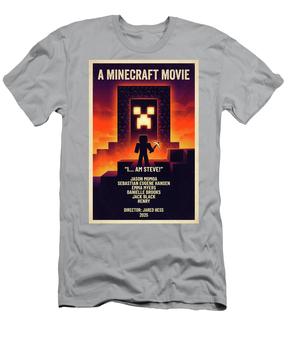 1 Minecraft Minimal Movie Poster Retro Film Poster Vintage Sampadart Gallery T-Shirt