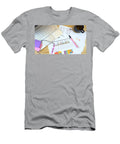 1 Modern Office Desk Overhead with Laptop Pc and Graphs Paperwork Milleflore Images T-Shirt