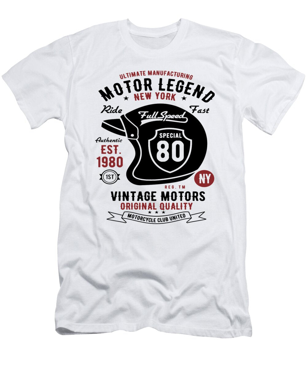 1 Motor Legend Classic Motorcycle Rider Dirt Bike Florian Dold Art T-Shirt