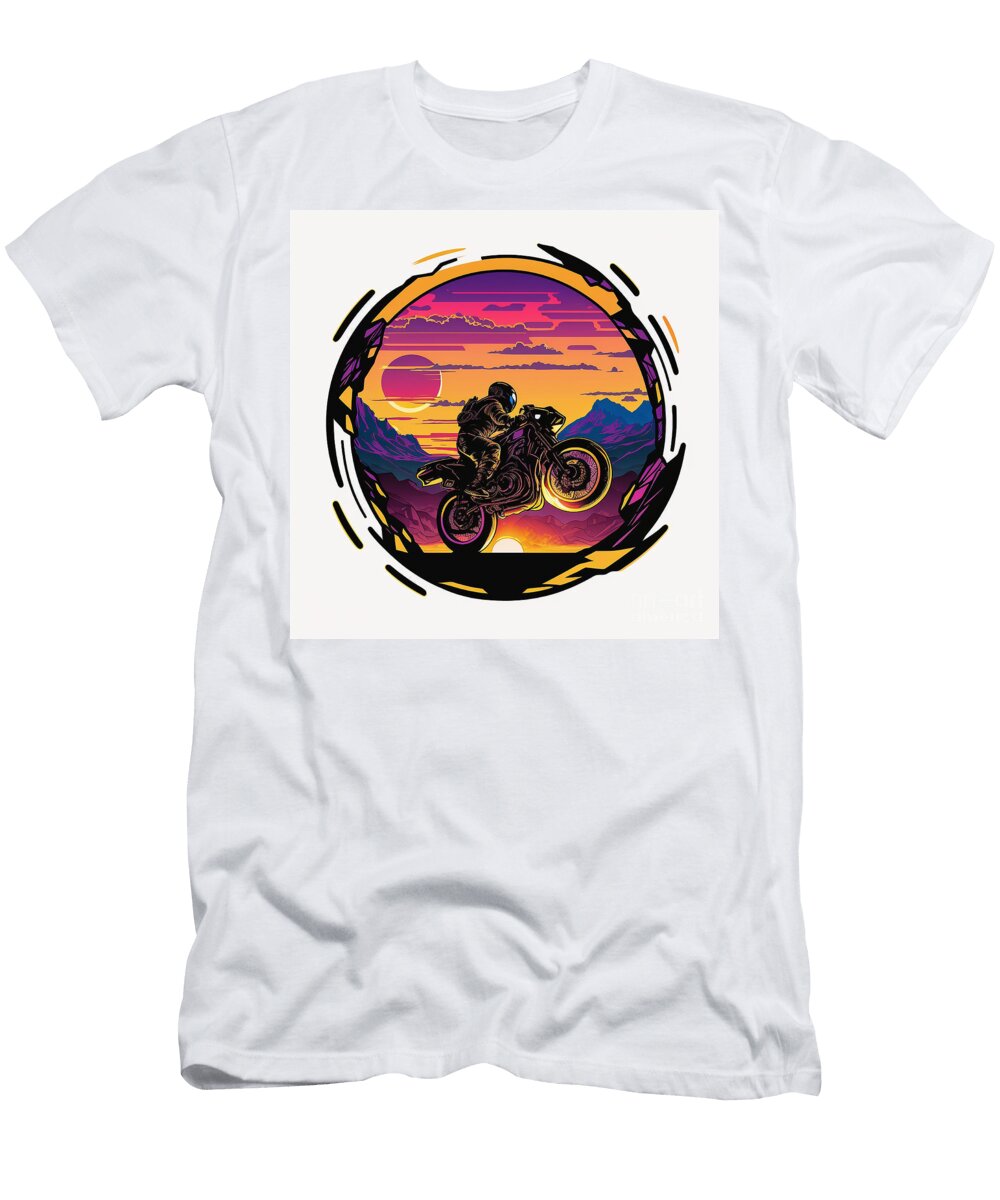 1 Motorbike Synthwave John Lutheran T-Shirt