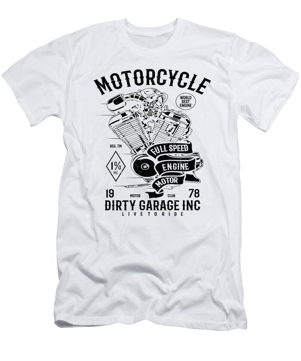 1 Motorcycle Garage Engine Motorbike Retro Motor Florian Dold Art T-Shirt