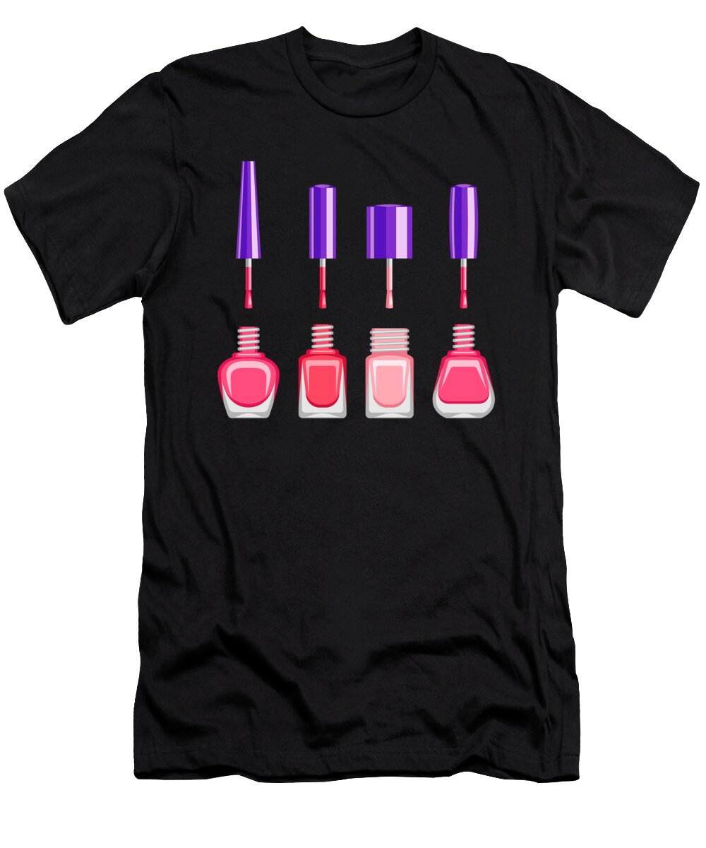 1 Nail Polish Nail Art Fingernail Manicure Moon T-Shirt