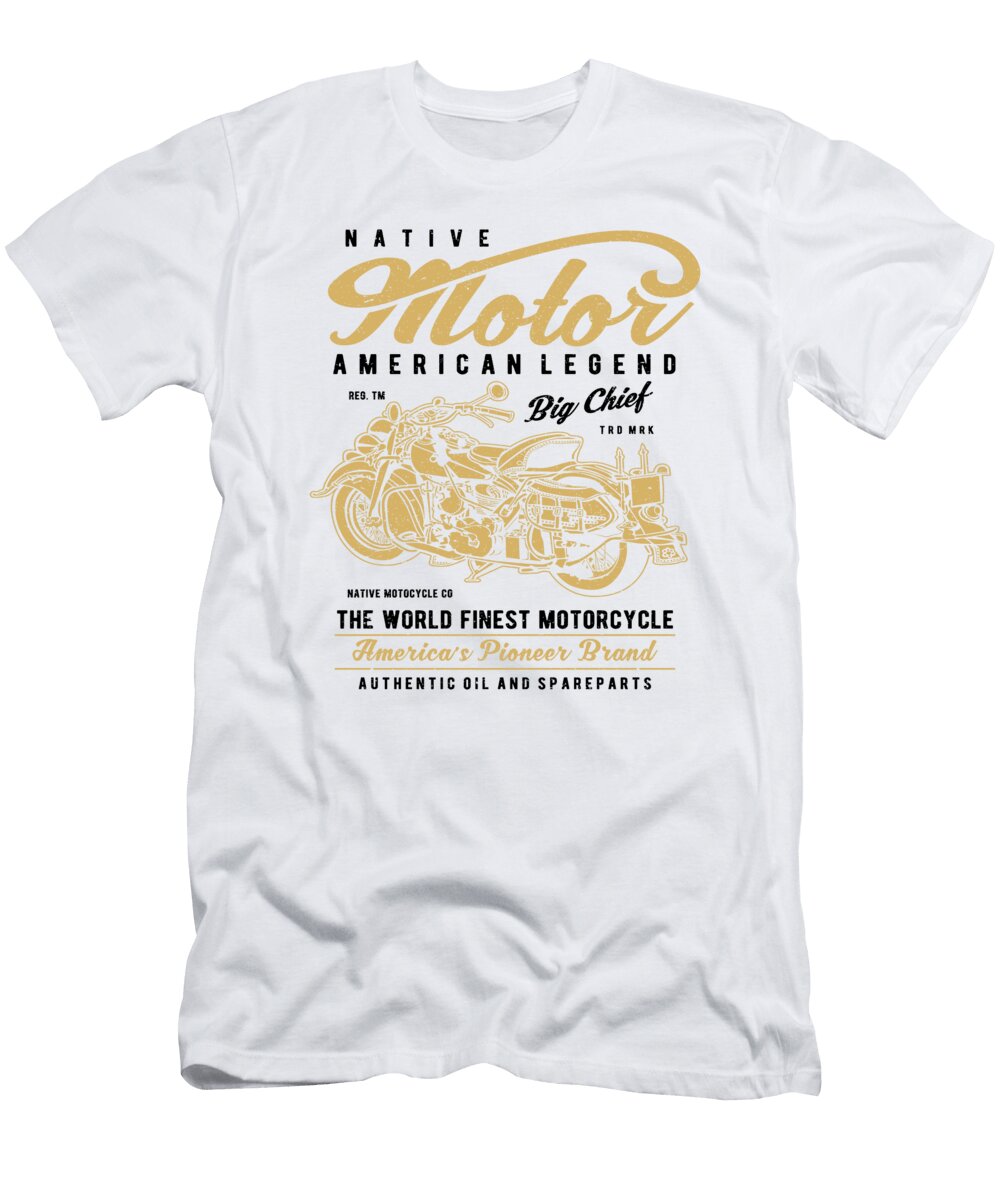 1 Native Motor Classic Motorcyle Retro Motorbike Florian Dold Art T-Shirt
