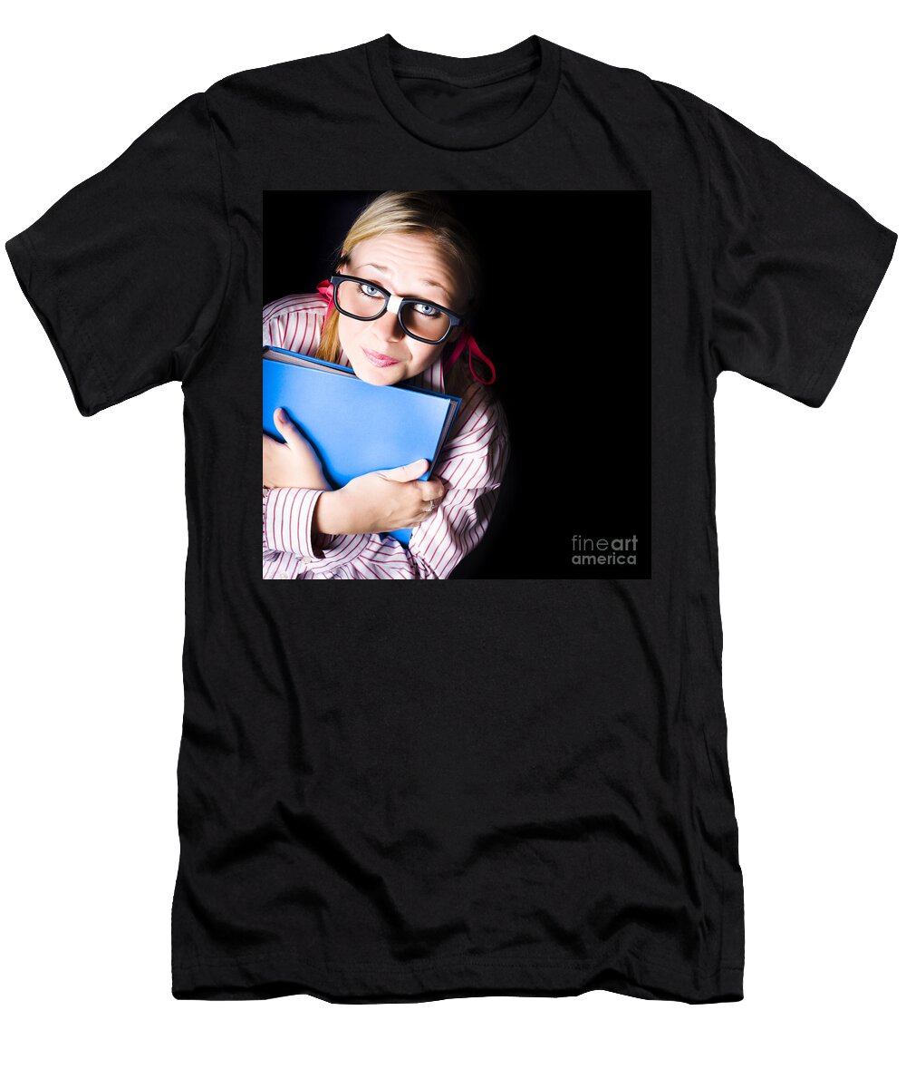 1 Nerd Grade School Student Holding Textbook Ryan Jorgensen T-Shirt