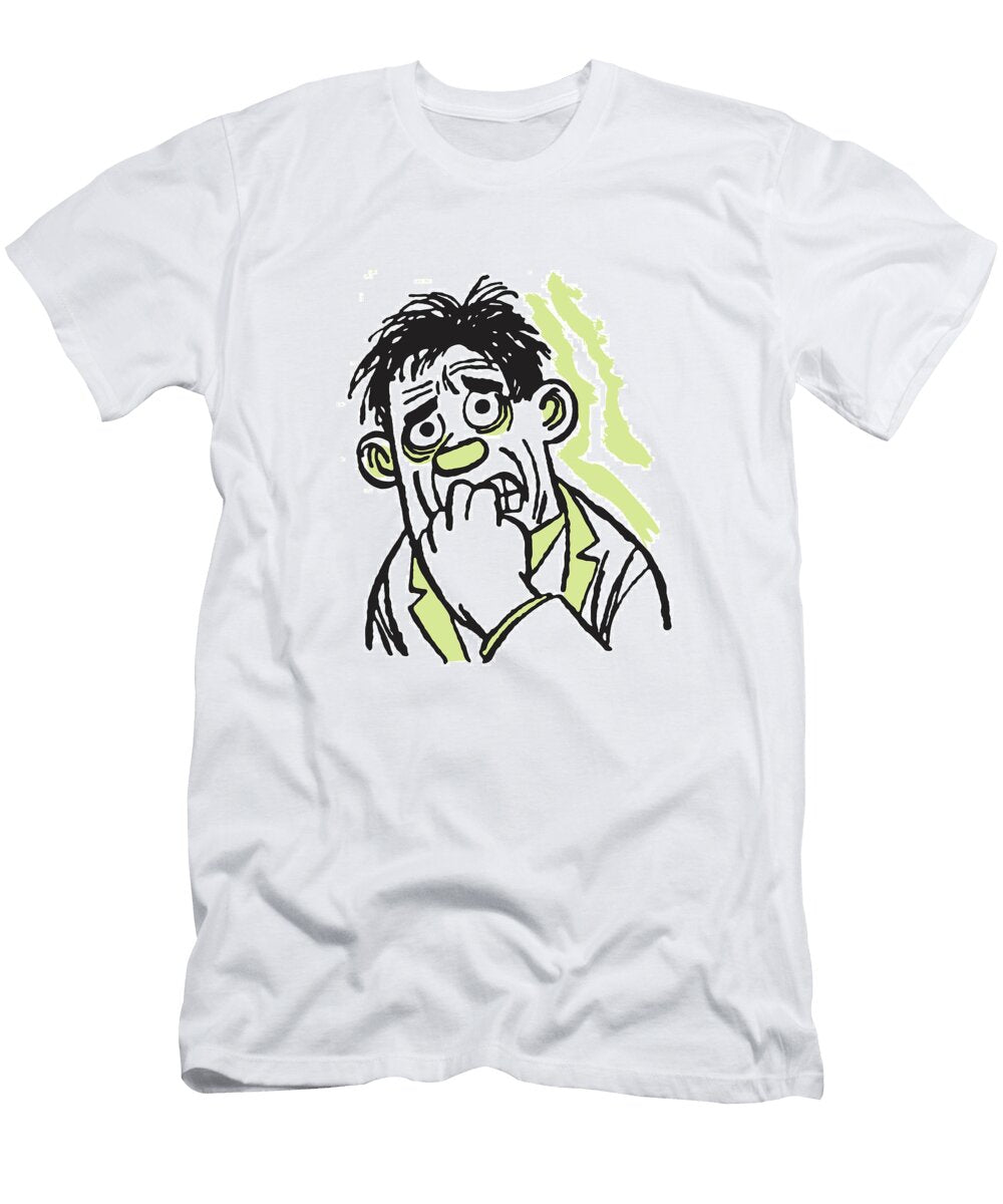 1 Nervous Man Biting Fingernails Csa Images T-Shirt
