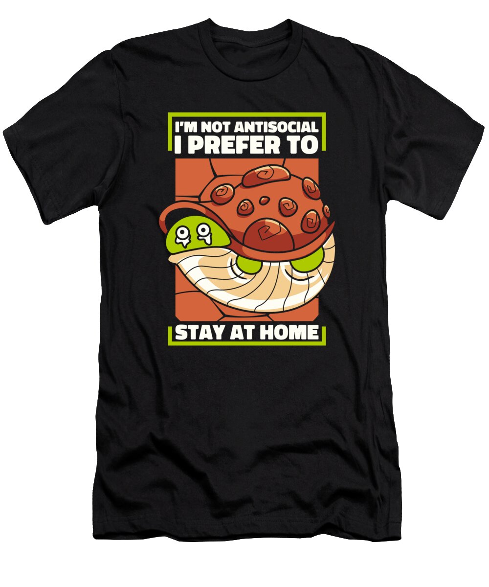 1 Not Antisocial Prefer to Stay At Home Lover Turtle Graphics Lab T-Shirt