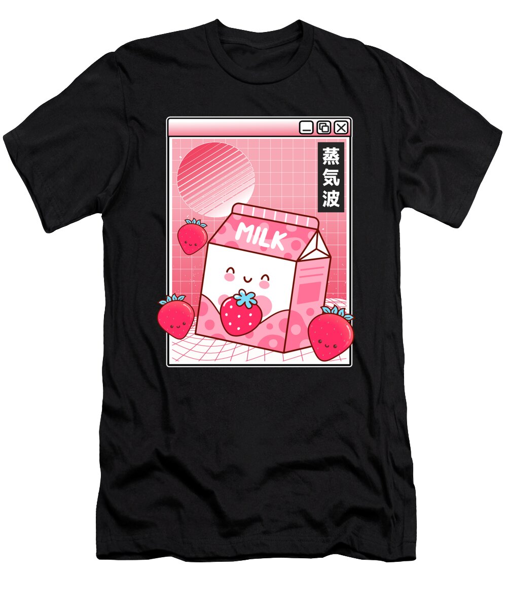 1 Otaku Pink Retro Japanese Kawaii Strawberry Milk Lisa Stronzi T-Shirt