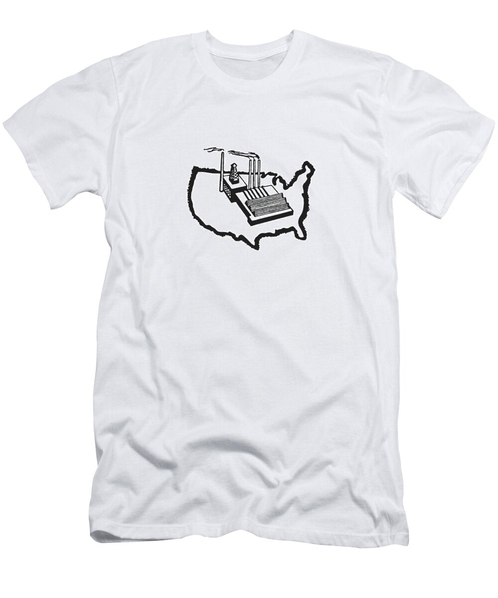 1 Outline of USA with Factory Csa Images T-Shirt