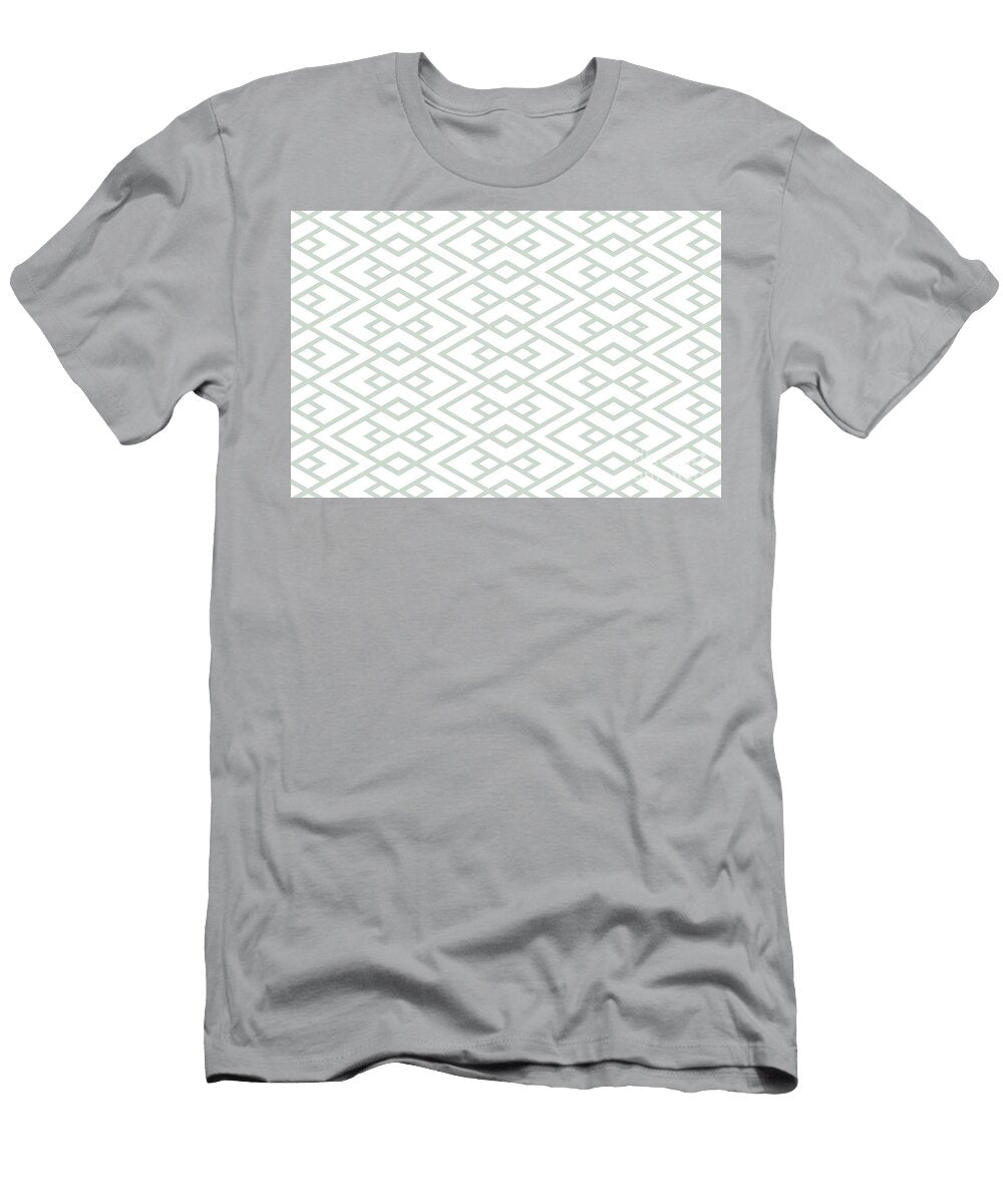 1 Pastel Green and White Diamond Shape Pattern Petite Pattern Minimal Graphic Designs T-Shirt
