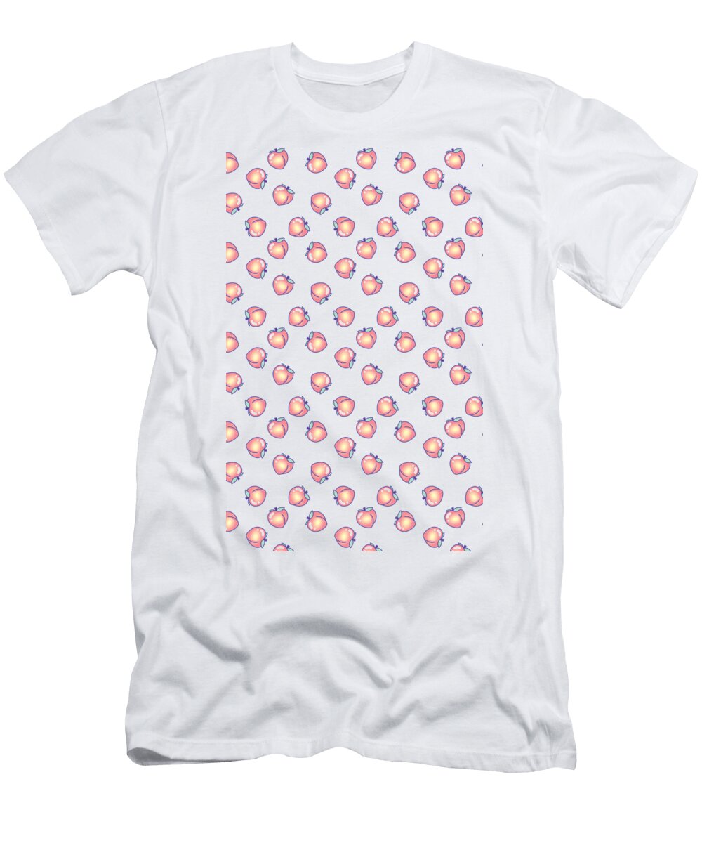 1 Pastel Peaches Pattern Neon Future T-Shirt