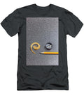 1 Pencil Pencil Sharpener and Pencil Shaving on Desk Close Up Bryan Mullennix T-Shirt