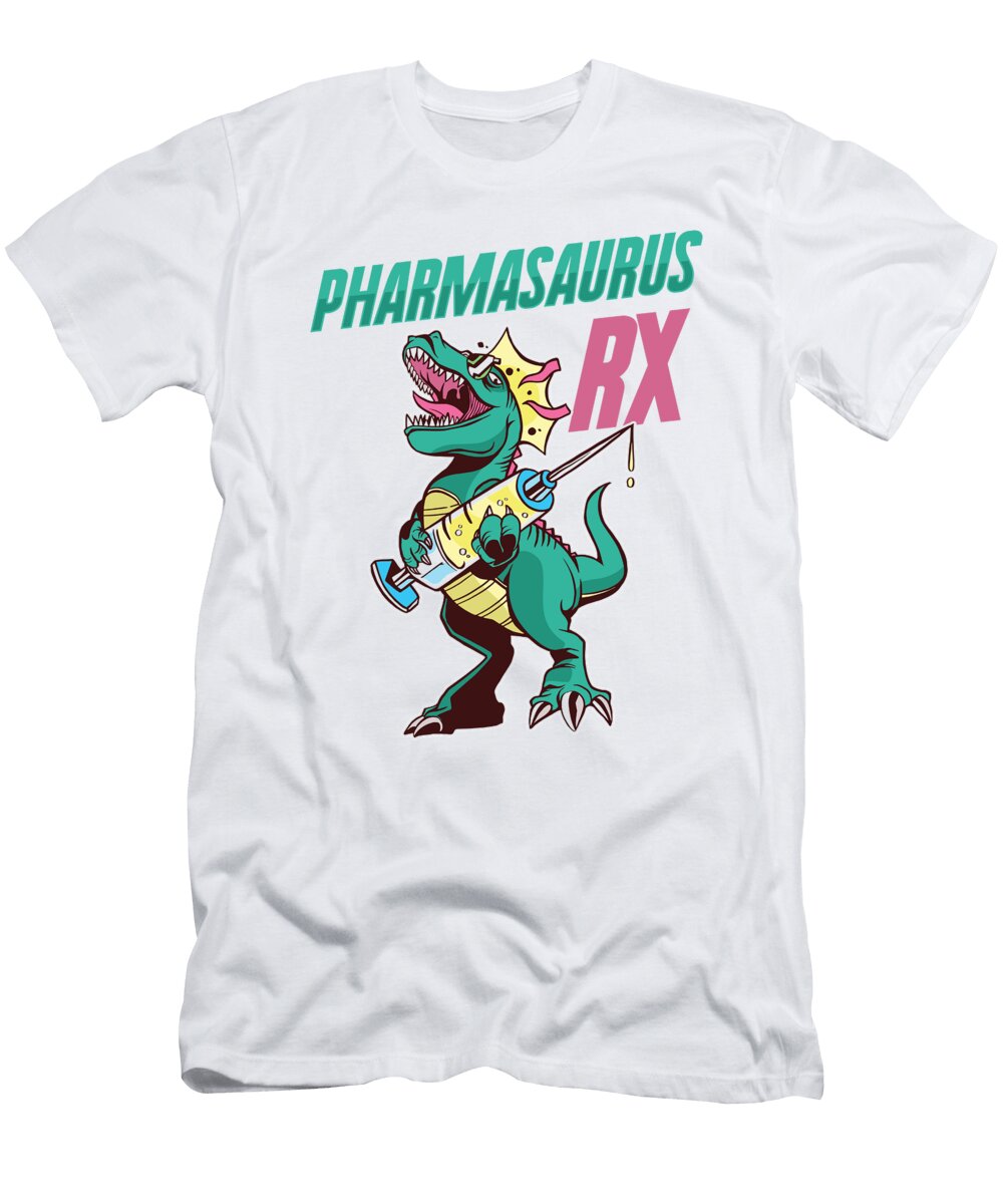 1 Pharmasaurus Rx Dino Pharmacist Technician Medical Florian Dold Art T-Shirt