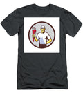 1 Plumber Holding Monkey Wrench Circle Retro Aloysius Patrimonio T-Shirt