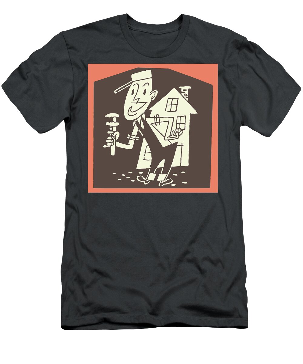 1 Plumber in Front of House Csa Images T-Shirt