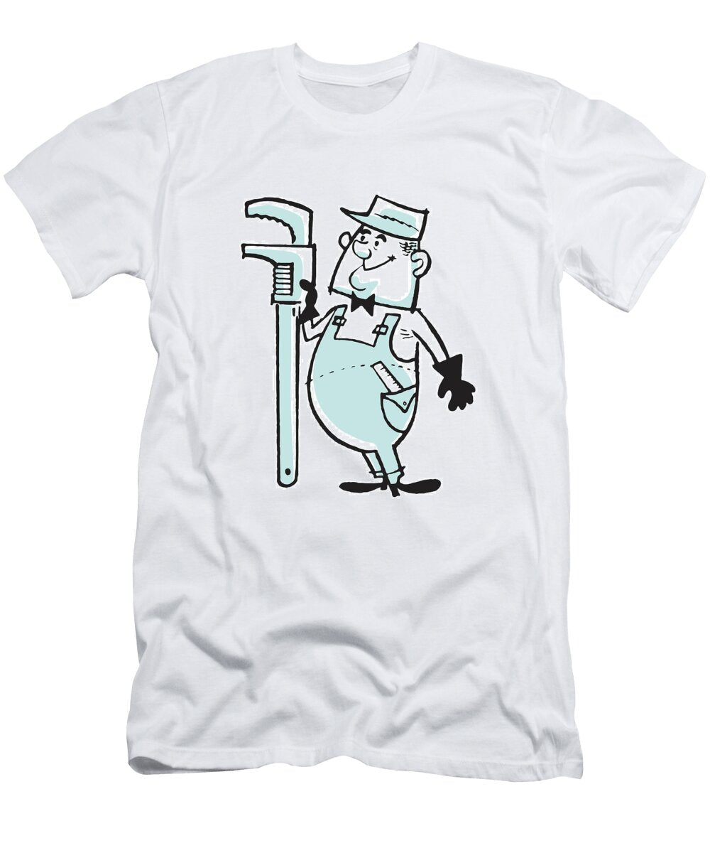 1 Plumber with Oversize Wrench Csa Images T-Shirt