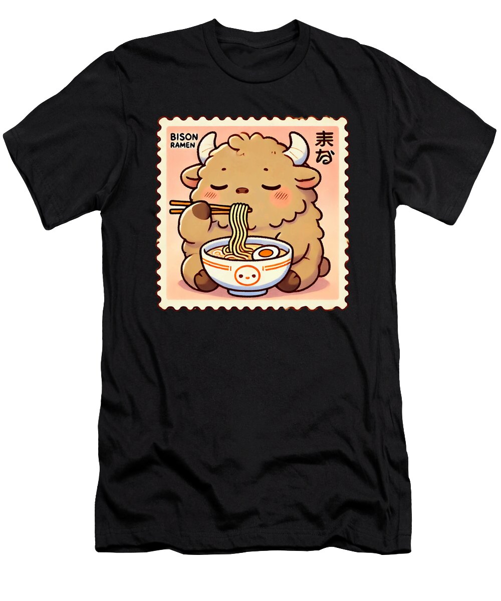 1 Pop Japanese Art Postage Stamp Noodles Cute Maisie Jackson T-Shirt