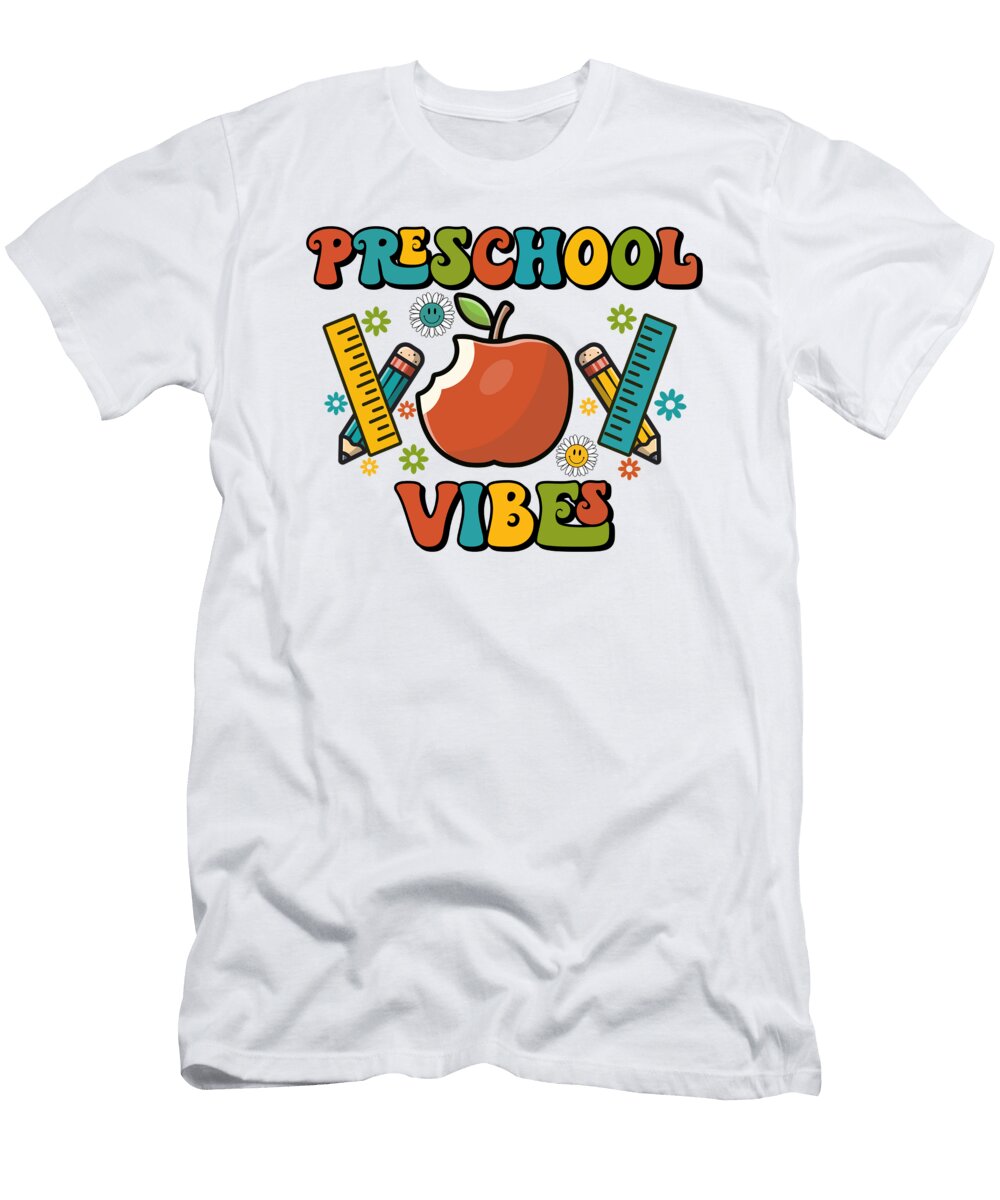 1 Preschool Vibes School Designs Pencils Licensed Art T-Shirt