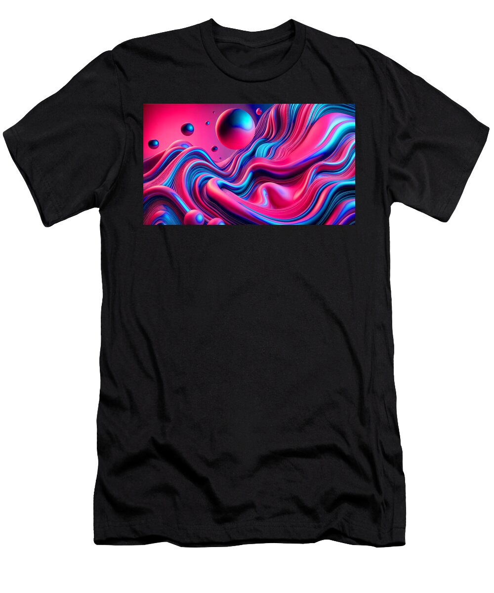 1 Purple Magenta Warp Quantum Pizza T-Shirt
