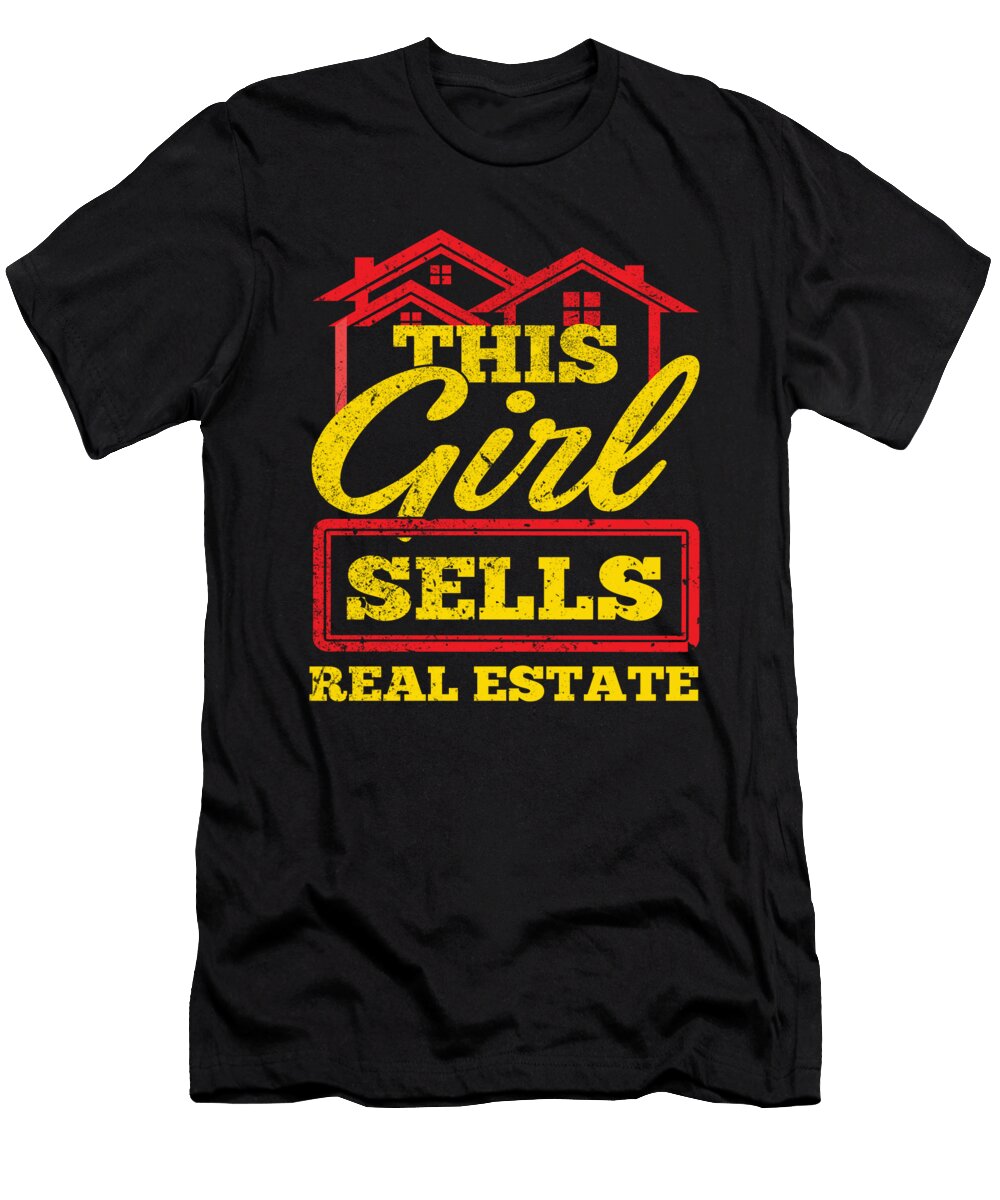 1 Real Estate Agent Realtor This Girl Sells Real Estate Crazy Squirrel T-Shirt