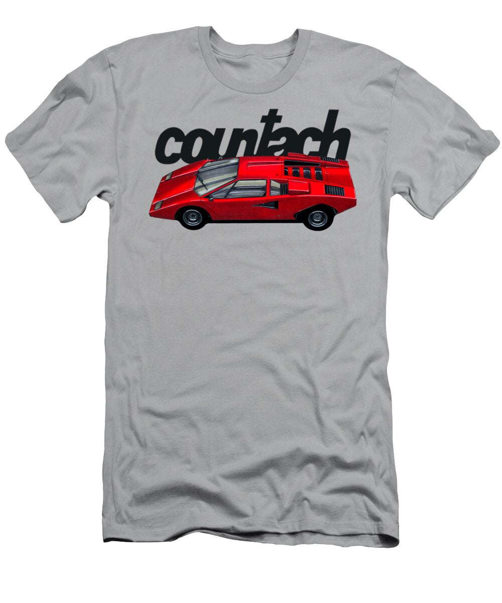 1 Red Beautiful Italian Legendary Vintage Supercar Lamborghini Countach 70s Vladyslav Shapovalenko T-Shirt