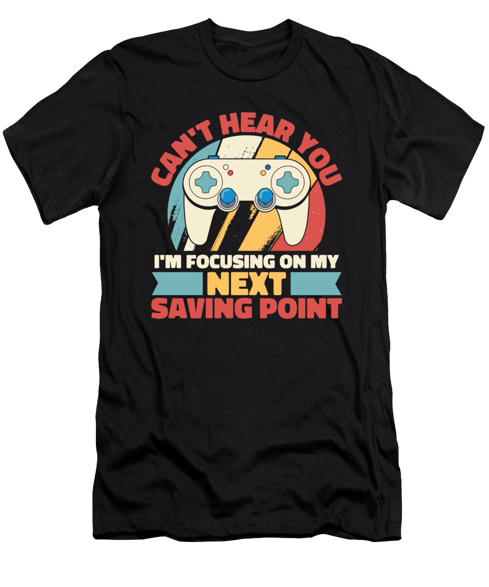 1 Retro Video Games Gamer Vintage Cant Hear You Im Gaming Crazy Squirrel T-Shirt