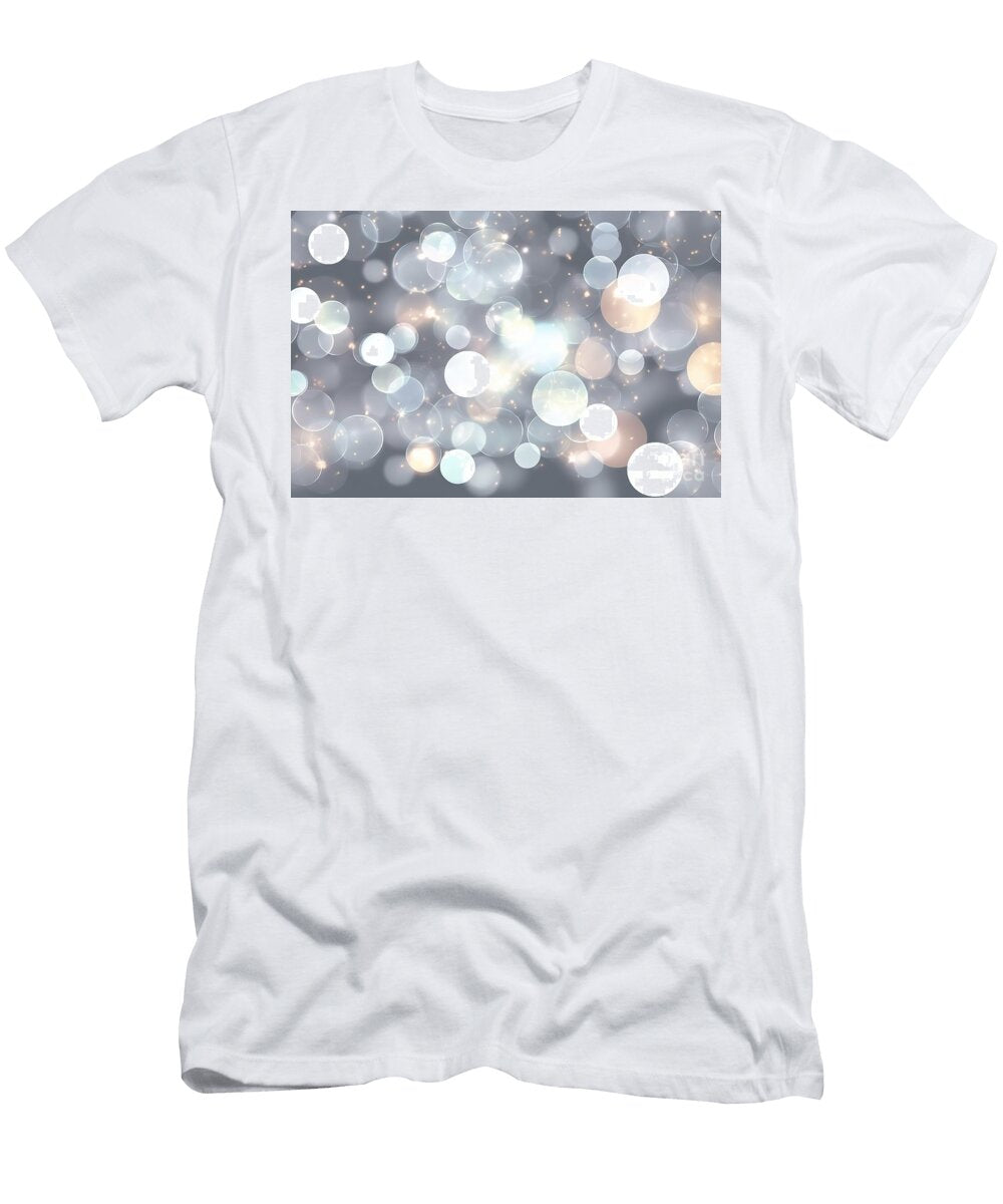 1 Seamless Iridescent Bokeh Texture Silver and White Dreamy Soft Focus Holiday Party Backdrop Abstract Blurred Glitter Circles 3d Render Wallpaper N Akkash T-Shirt