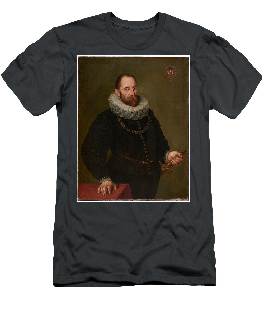1 Spanish Habsburg Court Painter Early 17th Century Portrait of a Nobleman Holding a Sword Three Qua Motionage Designs T-Shirt