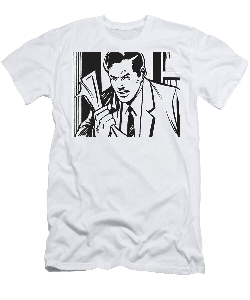 1 Stern Man Clutching Paper Csa Images T-Shirt