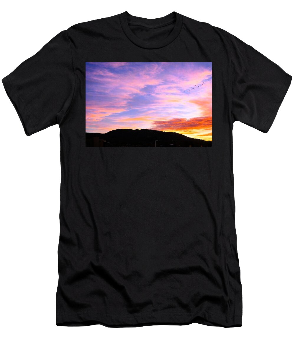 1 Sunset Over Mountain Silhouette Mario G Rivera T-Shirt