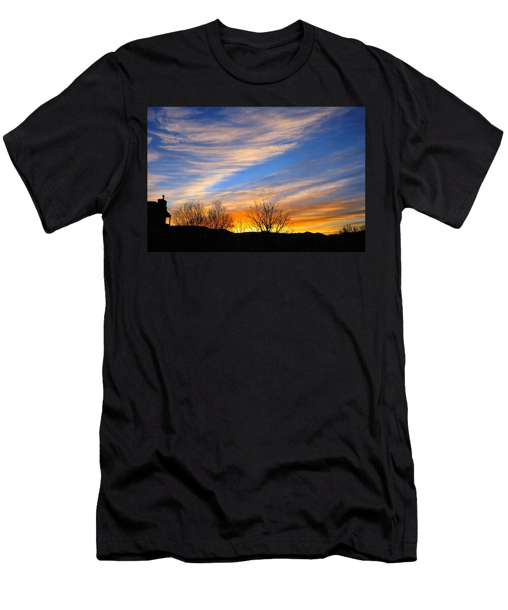 1 Sunset Over Silhouetted Trees Mario G Rivera T-Shirt