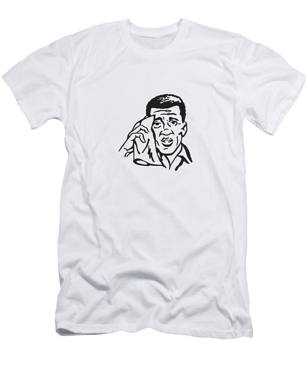 1 Sweaty Man Wiping Forehead Csa Images T-Shirt