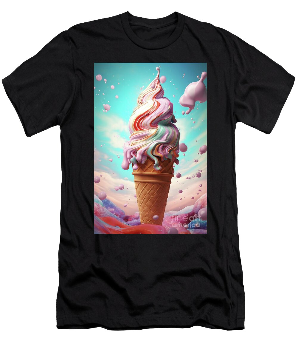 1 Swirling Ice Cream Cone with Whimsical Toppings Beautiful Things T-Shirt
