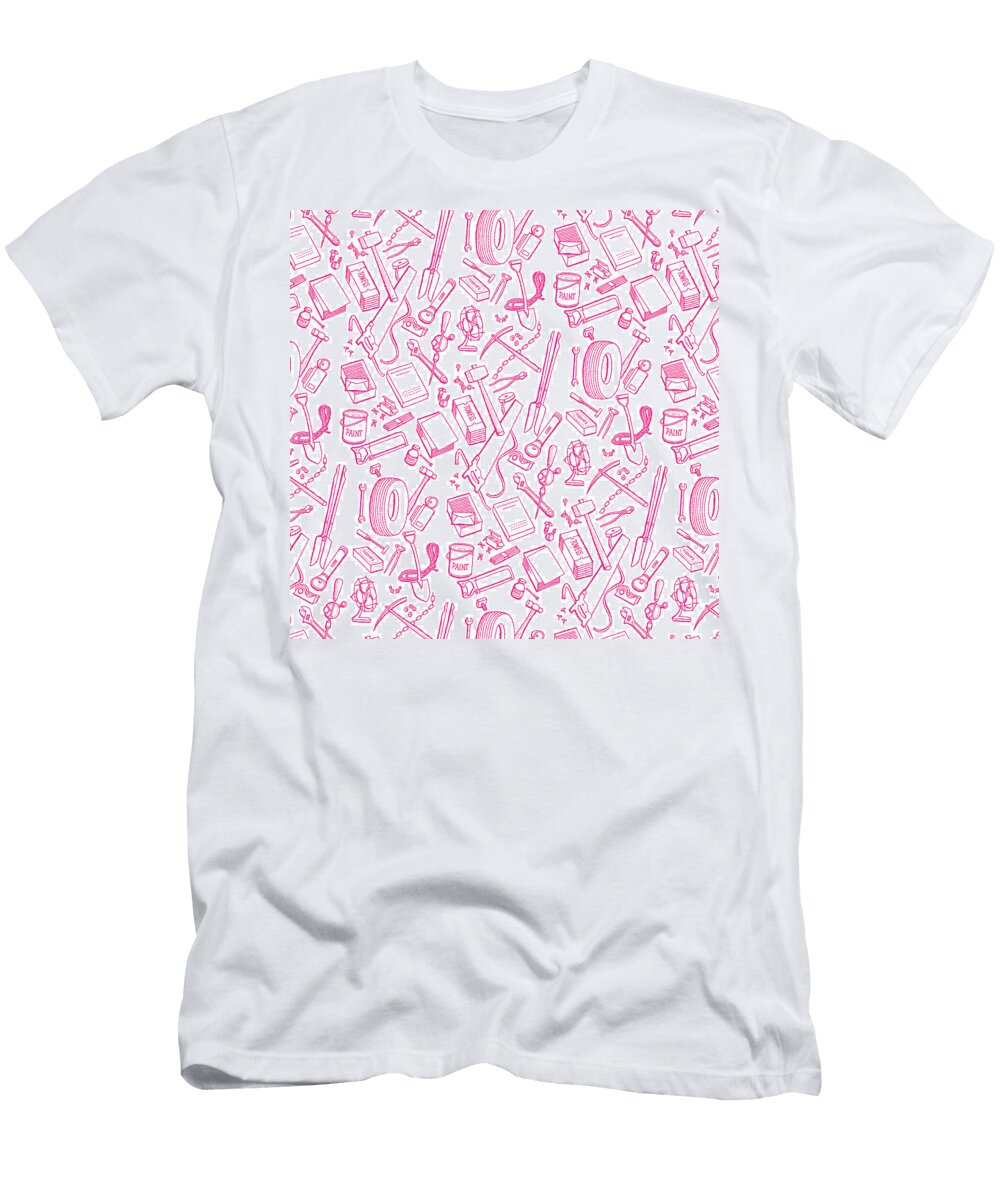 1 Tools and Tires Pattern Csa Images T-Shirt