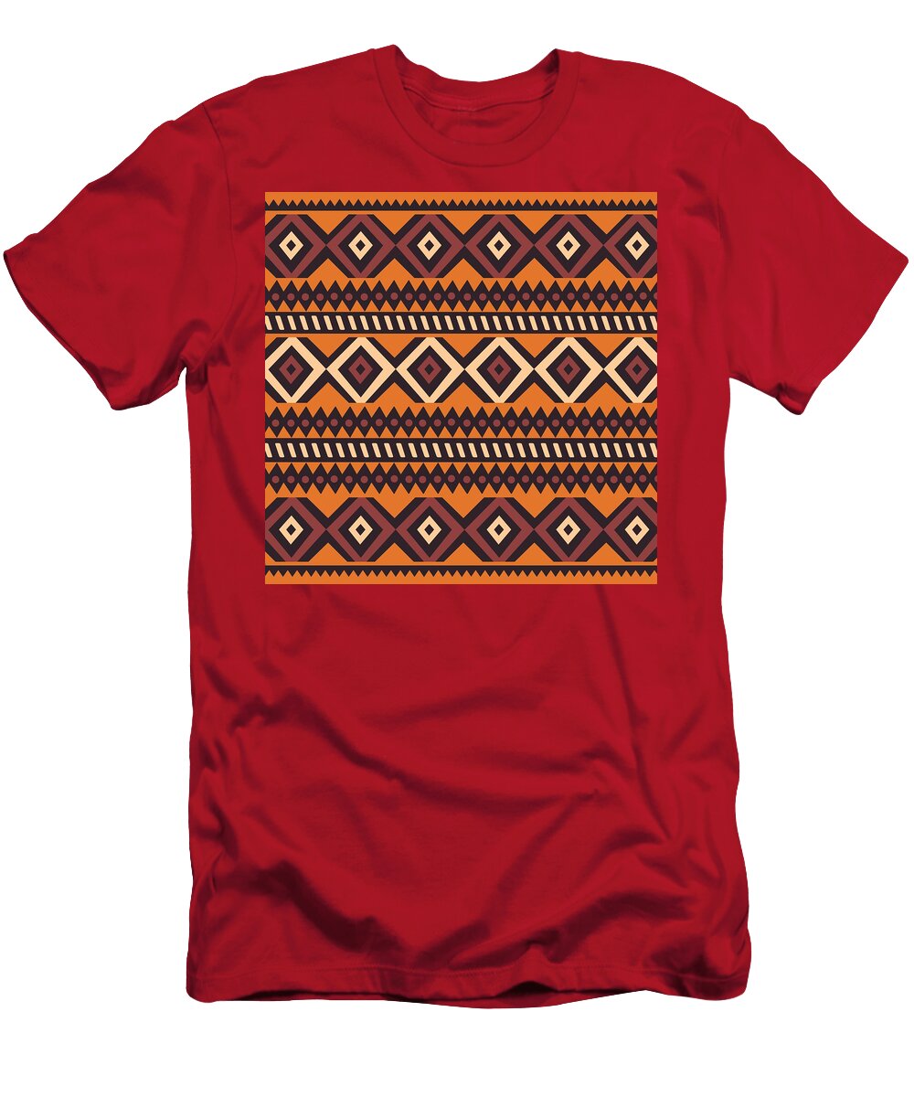 1 Tribal Ethnic Colorful Bohemian Pattern with Geometric Elements Jelena Obradovic T-Shirt